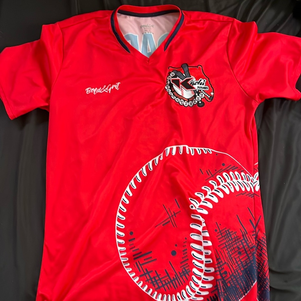 Red baseball shirt